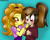 Size: 1023x817 | Tagged: safe, artist:queentigrel, adagio dazzle, oc, oc:cupcake slash, equestria girls, g4, blushing, pickle