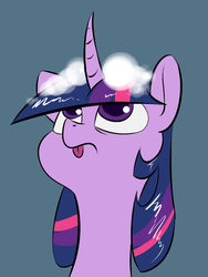 Size: 768x1024 | Tagged: safe, artist:underpable, twilight sparkle, derpin daily, g4, female, snow, solo, tongue out