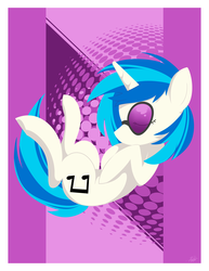 Size: 2550x3300 | Tagged: safe, artist:anon3mau5, dj pon-3, vinyl scratch, g4, eyes closed, female, floating, high res, palindrome get, solo