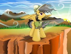 Size: 4700x3600 | Tagged: safe, artist:flamevulture17, daring do, g4, cliff, female, solo, spread wings, vector, windswept mane