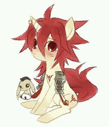 Size: 360x420 | Tagged: safe, artist:potatoevomit, pony, elsword, ponified, simple background, solo