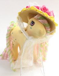 Size: 1024x1312 | Tagged: safe, artist:brighteyespony, rosedust, g1, customized toy, female, hat, irl, photo, queen rosedust, solo, toy