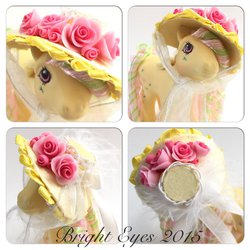 Size: 1024x1024 | Tagged: safe, artist:brighteyespony, rosedust, g1, customized toy, female, hat, irl, photo, queen rosedust, solo, toy