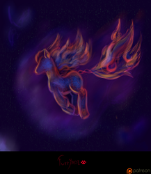 Size: 2000x2300 | Tagged: safe, artist:scouthiro, pony, dark, female, fire, high res, mare, nebula, sky, solo, space, stars