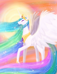 Size: 576x740 | Tagged: safe, artist:astropteryx, princess celestia, alicorn, pony, g4, female, solo