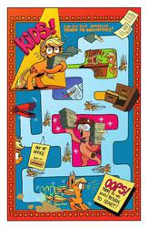Size: 974x1497 | Tagged: safe, artist:brenda hickey, idw, applejack, tadwell, friends forever #15, g4, my little pony: friends forever, spoiler:comic, bureaucracy, female, glasses, idw advertisement, male, maze, preview, swirly glasses, the ride never ends