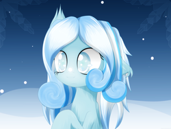 Size: 3840x2880 | Tagged: safe, artist:an-m, oc, oc only, oc:snowdrop, pegasus, pony, bust, cute, ear fluff, female, filly, floppy ears, high res, night, night sky, raised hoof, sky, snow, snowbetes, snowfall, snowflake, solo