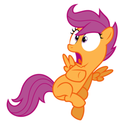 Size: 3600x3600 | Tagged: safe, artist:reginault, scootaloo, pegasus, pony, g4, .svg available, female, filly, high res, shocked, simple background, solo, transparent background, vector