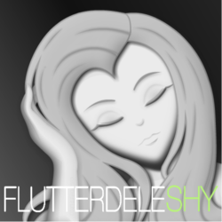 Size: 1000x998 | Tagged: safe, artist:kiwi, fluttershy, human, g4, 21 (album), adele, album cover, grayscale, humanized, monochrome