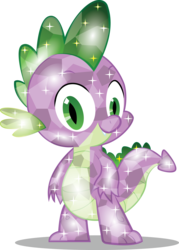 Size: 2286x3194 | Tagged: safe, artist:infinitewarlock, spike, g4, crystal spike, crystallized, high res, male, simple background, smiling, solo, sparkles, transparent background