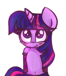 Size: 2600x3000 | Tagged: safe, artist:heavymetalbronyyeah, twilight sparkle, semi-anthro, g4, blushing, clothes, cute, female, high res, socks, solo, wip