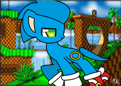 Size: 842x596 | Tagged: safe, artist:xxsketchywingxx, pony, male, platformer, ponified, solo, sonic the hedgehog, sonic the hedgehog (series)