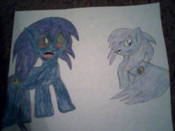 Size: 640x480 | Tagged: safe, artist:princessshannon07, pony, barely pony related, blurry, discorded, male, photo, ponified, solo, sonic the hedgehog, sonic the hedgehog (series), traditional art