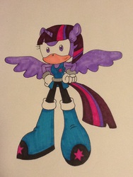 Size: 720x960 | Tagged: safe, artist:artking3000, twilight sparkle, anthro, g4, female, photo, solo, sonic boom, sonic the hedgehog (series), sonicified, traditional art, twilight sparkle (alicorn)