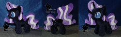 Size: 1024x313 | Tagged: safe, artist:wollyshop, nightmare rarity, g4, filly, irl, photo, plushie