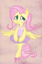 Size: 2106x3194 | Tagged: safe, artist:arcum42, artist:glacierclear, artist:glacierclear edits, edit, fluttershy, pony, g4, alternate hairstyle, ballerina, bipedal, clothes, colored, female, high res, ponytail, solo, tutu