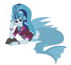 Size: 979x897 | Tagged: safe, artist:catlover1672, sonata dusk, mermaid, equestria girls, g4, my little pony equestria girls: rainbow rocks, cute, female, midriff, solo, sonatabetes