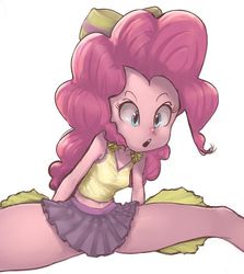 Size: 625x700 | Tagged: safe, artist:conoghi, pinkie pie, equestria girls, g4, belly button, cheerleader, cheerleader pinkie, clothes, cute, diapinkes, female, midriff, skirt, solo, tank top