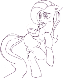 Size: 375x463 | Tagged: safe, artist:yoditax, fluttershy, g4, explicit source, female, flockdraw, grayscale, monochrome, solo