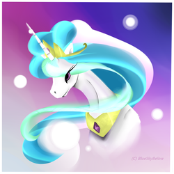 Size: 900x900 | Tagged: safe, artist:blueskybelow, princess celestia, g4, female, solo