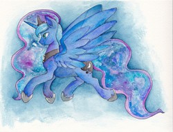 Size: 1956x1484 | Tagged: safe, artist:quila111, princess luna, g4, female, solo, traditional art, watercolor painting