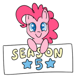 Size: 330x330 | Tagged: safe, artist:breadcipher, pinkie pie, g4, female, happy, season 5 hype, simple background, smiling, solo, transparent background