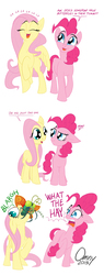 Size: 800x2108 | Tagged: safe, artist:omny87, fluttershy, pinkie pie, butterfly, earth pony, pegasus, pony, g4, comic, creepy, female, implied vore, literal, mare, slice of life, wat, well that escalated quickly