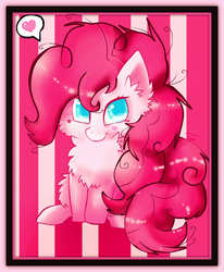 Size: 1616x1964 | Tagged: dead source, safe, artist:teranen, pinkie pie, g4, colored pupils, female, fluffy, heart, solo