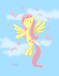 Size: 2500x3228 | Tagged: safe, artist:eriada, fluttershy, butterfly, g4, female, flying, high res, solo
