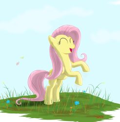 Size: 6013x6104 | Tagged: safe, artist:eriada, fluttershy, g4, absurd resolution, female, rearing, snow, solo