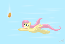 Size: 9683x6644 | Tagged: safe, artist:eriada, fluttershy, g4, absurd resolution, egg, female, flying, solo