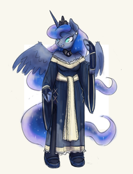 Size: 980x1280 | Tagged: safe, artist:king-kakapo, princess luna, anthro, g4, arm hooves, clothes, dress, female, sketch, solo