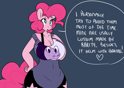Size: 1280x907 | Tagged: safe, artist:somescrub, pinkie pie, earth pony, anthro, hugtastic pinkie pie, g4, amethyst (steven universe), breasts, busty pinkie pie, clothes, female, solo, steven universe, tumblr