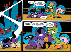 Size: 1307x955 | Tagged: safe, idw, cheerilee, sneaky pete, g4, spoiler:comic, spoiler:comic29, wrestling
