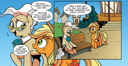 Size: 1397x729 | Tagged: safe, idw, applejack, mayor mare, friends forever #15, g4, my little pony: friends forever, spoiler:comic
