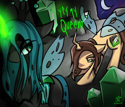 Size: 965x827 | Tagged: dead source, safe, artist:aether108, queen chrysalis, oc, oc:poisoned soul, g4, chrysalislover