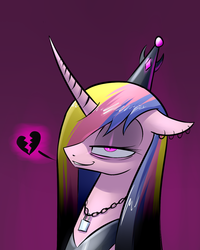 Size: 1024x1280 | Tagged: safe, artist:underpable, princess cadance, pony, derpin daily, g4, evil, evil cadance, evil smile, female, grin, mare, mirror universe, smiling, solo