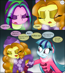 Size: 1024x1141 | Tagged: safe, artist:queentigrel, adagio dazzle, aria blaze, sonata dusk, equestria girls, g4, a dazzling winter, comic