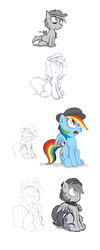 Size: 768x1920 | Tagged: safe, artist:lazy, rainbow dash, ask dashed rainbow, g4, ask, female, hat, solo, tumblr