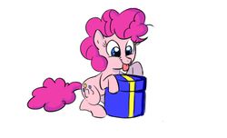 Size: 1280x778 | Tagged: safe, artist:thex-plotion, pinkie pie, g4, female, filly, present, solo, tongue out