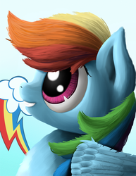 Size: 2550x3300 | Tagged: safe, artist:niegelvonwolf, rainbow dash, g4, cutie mark, female, high res, looking up, portrait, signature, solo