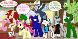 Size: 1024x512 | Tagged: safe, artist:stylus, derpy hooves, lily, lily valley, oc, oc:luke trustscott, pegasus, pony, g4, anon pony, derpy spy, female, flower shop, followers, knife, line, mare, meanwhile, meanwhile in x, paper-thin disguise, ponified, spy, spy (tf2), team fortress 2, thedoctorandroseluck, tumblr, waiting