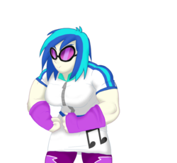 Size: 931x856 | Tagged: safe, artist:advanceddefense, dj pon-3, vinyl scratch, equestria girls, g4, breasts, busty vinyl scratch, female, flexing, muscle expansion, muscle growth, muscles, solo, tight clothing, vinyl smash