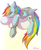 Size: 588x724 | Tagged: safe, artist:kellwolfik, rainbow dash, g4, cloud, female, sleeping, solo