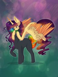 Size: 774x1032 | Tagged: safe, artist:pixelthepegasus, oc, oc only, oc:glitch, oc:lessi, pony, duo, fake horn, female, glessi, male, shipping, straight