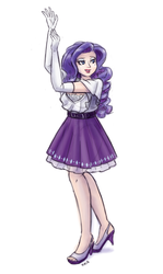 Size: 596x1000 | Tagged: safe, artist:king-kakapo, rarity, human, g4, clothes, dress, evening gloves, female, high heels, humanized, multiple variants, solo