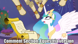 Size: 960x540 | Tagged: safe, princess celestia, g4, female, image macro, meme, solo