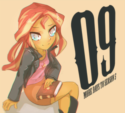 Size: 800x724 | Tagged: safe, artist:tc, sunset shimmer, equestria girls, g4, my little pony equestria girls: rainbow rocks, countdown, female, journey book, solo