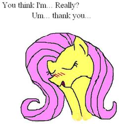 Size: 455x468 | Tagged: safe, artist:tanmansmantan, fluttershy, pony, g4, 1000 hours in ms paint, bashful, female, ms paint, simple background, solo, white background