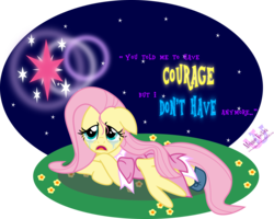 Size: 7709x6161 | Tagged: safe, artist:meganlovesangrybirds, fluttershy, twilight sparkle, pegasus, pony, g4, absurd resolution, cinderella, cindershy, clothes, crossover, crying, cutie mark, female, pink dress, shoes, solo, torn clothes